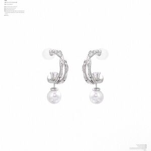 Elegant Silver Pearl Drop Earrings